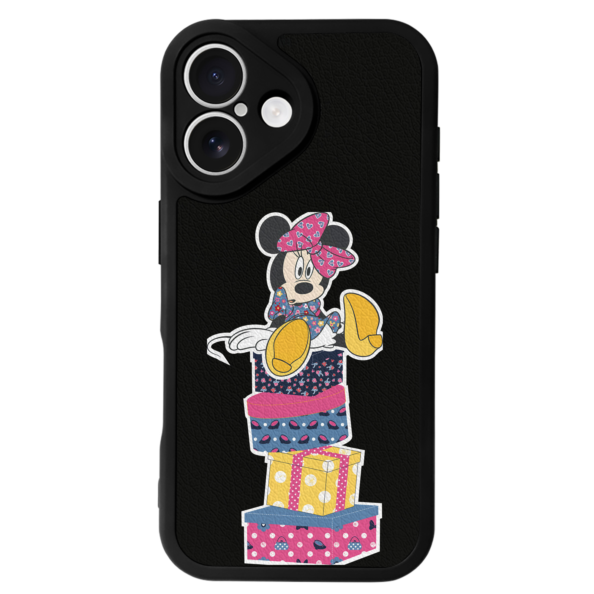 （画像用） ミッキーマウス Mickey Mouse 【iPhone 16シリーズ対応】シリコンスマホケース（レザー調） 材質：シリコン